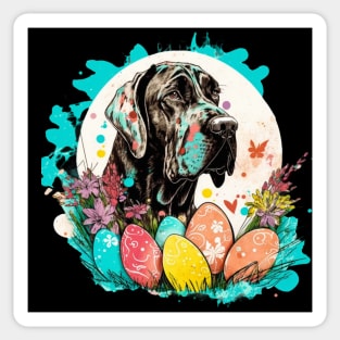 Great Dane Easter Egg Spring Splatter Painting Dog Lover Art Sticker